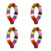 4pcs Festival Plush Pet Collars with Pompoms Bells Charm Colorful Furry Birthday Collar for Cats and Dogs
