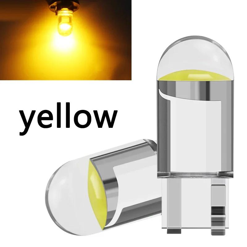 Car LED T10 W5W Canbus Glass COB 6000k Reading Dome Lamp Marker Wedge License PlateLight Bulb 168 194 192 DC 12V White Blue Red