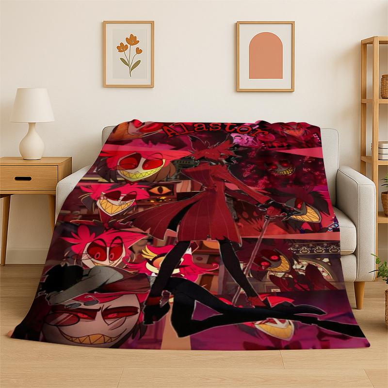 

3D Cartoon H-Hazbin Hotel Charlie Flannel Blanket Soft Warm Throw Blanket for Bedroom Living Room Bed Travel Camping Picnic 75x90cm