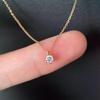 18K Goldplattierte S925 Silber Sechs-Zinken Zirkonia Diamant Anhänger Halskette für Damen - Schlüsselbein Kette Design