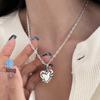 High-End Retro Heart Pendant Necklace for Women, Fashionable Clavicle Chain, Internet Celebrity Style