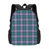 Sac à dos à carreaux tartan écossais violet Vente flash Sac à dos grande capacité Sac à livres pour enfants Sac d'école Sacs à bandoulière pour hommes femmes