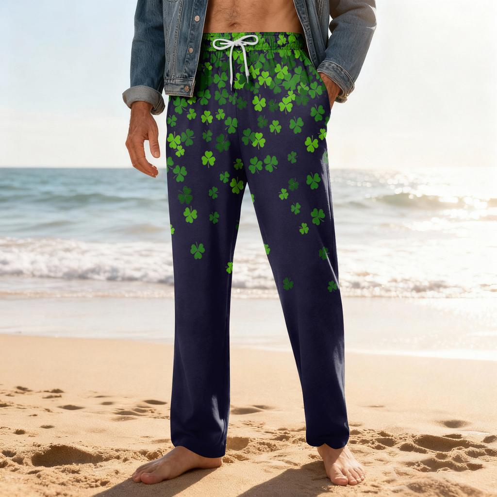 Men's Home Soft Pajama Pants Drawstring With Pockets Casual Sports Pants