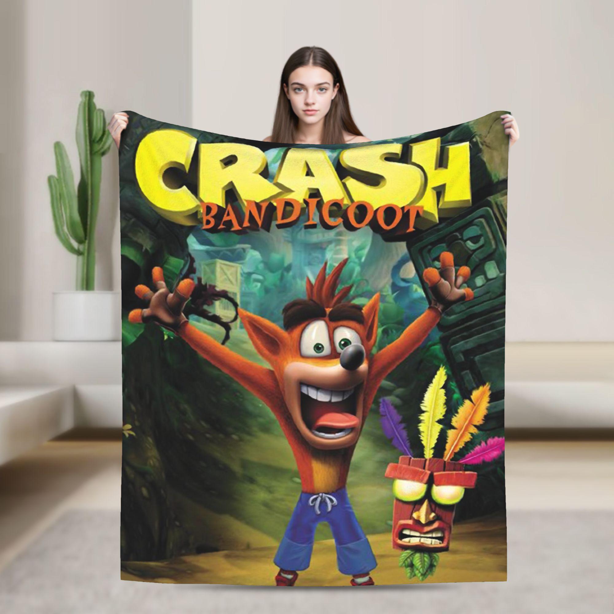 Плед Crash Bandicoot Качественный Теплый Плед Осень Дети Взрослые Домашний Декор Графический Покрывало 76x102cm
