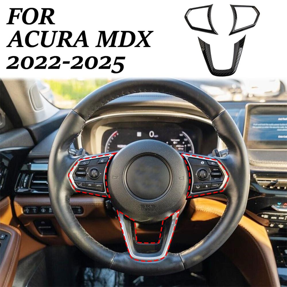 Carbon Fiber Style Interior Central Control Steering Wheel Trim Cover Fit For Acura Mdx 2022-2025 Accessories