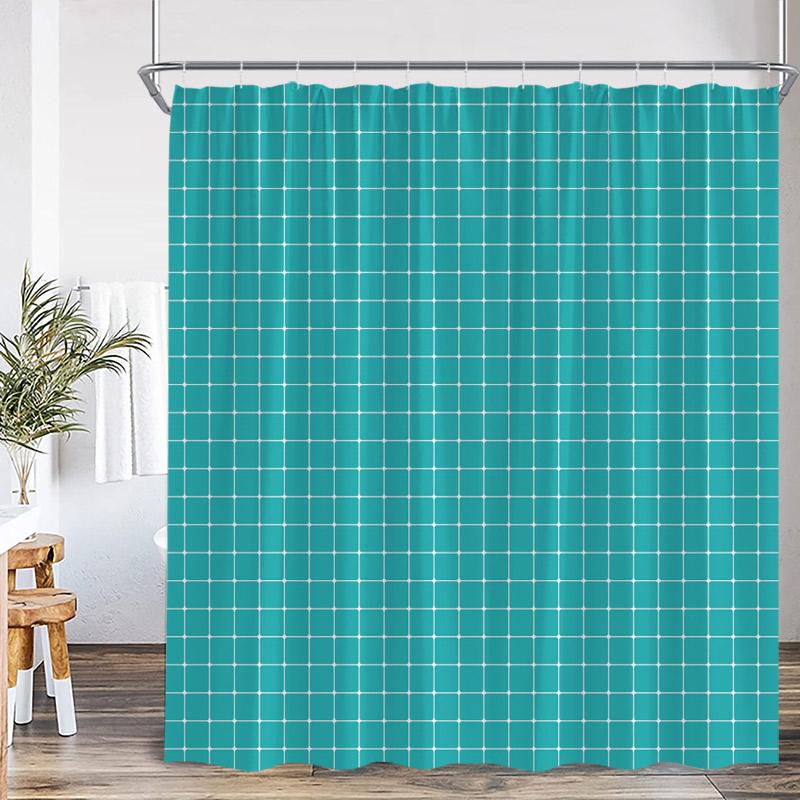 Black and White Square Shower Curtains Black Lines Modern Geometric Plaid Fashion Nordic Bath Curtain Fabric Home Bathroom Decor