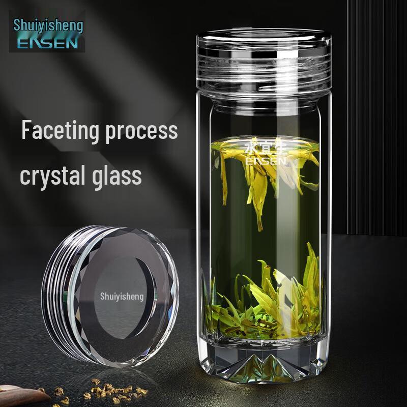 Shui Yi Sheng 330ML Double-Wall Glass Tea Infuser Mug