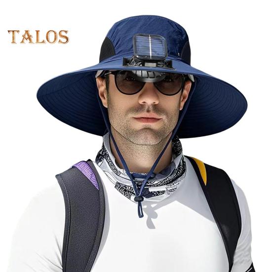 Pălărie cu ventilator solar UPF 50+ Pălărie cu protecție UV cu ventilator detașabil Respirabil Bărbați Femei Vară Activități în aer liber Pescuit Căciulă de soare cu boruri late