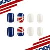 24 Pieces Independence Day Press on Nail Short Square False Nail Full Cover Acrylic Nail Stick On Nail for Women