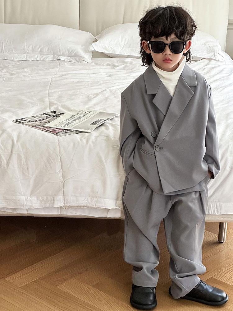 Boys' Stylish Blazer Set - Spring/Autumn Casual Suit for Runway and Performance
