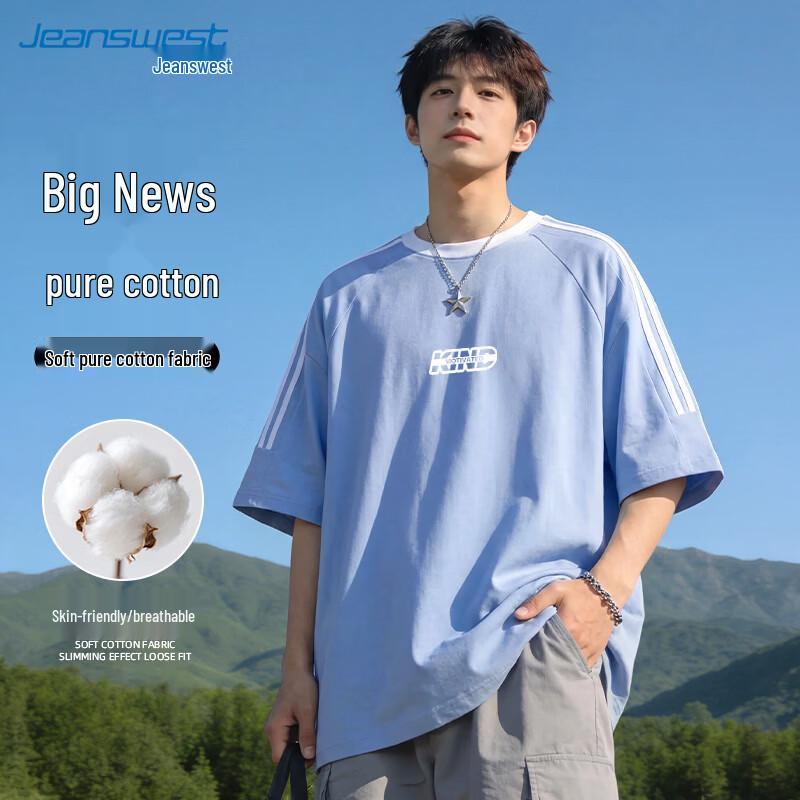 Jeanswest Men s Heavyweight Pure Cotton Letter Print T-Shirt 2XL