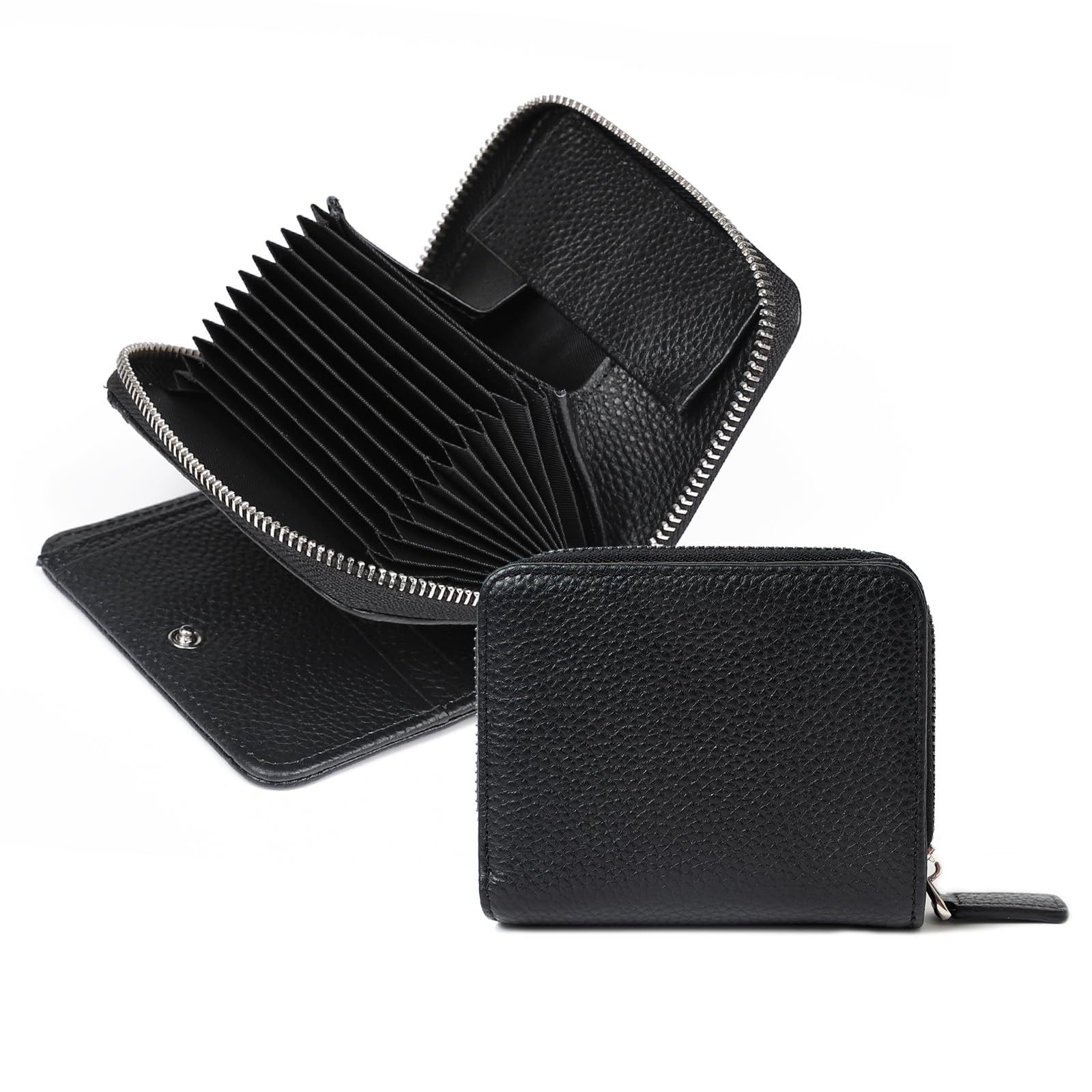 

[imeetu] Bifold Wallet for Men and Women, Genuine Leather, Large Capacity, RFID Anti-Skimming, Compact, Accordion-Like, Card Case, Coin Purse, Key