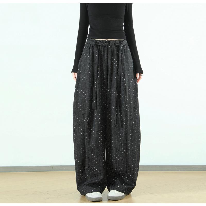High-Waisted Tummy Control Polka Dot Slimming Pants Medium чёрный