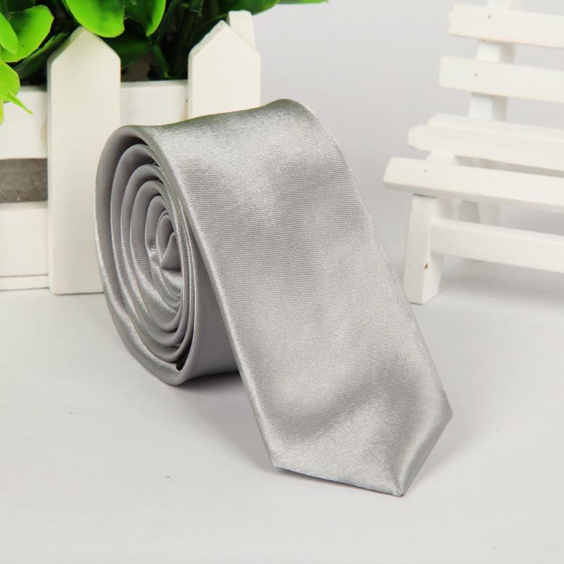 Casual Korean Style Narrow 5cm Solid Color Tie for Men