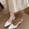 2cm Spring Fairy Style Bow Pointed Toe Stiletto Women's Sandals