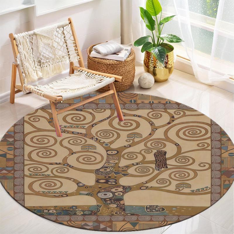 1Pc Tree of Life Circular Print Rug - home decoration Carpet For Living Room Bedroom Flooring Computer Chair Area Rug