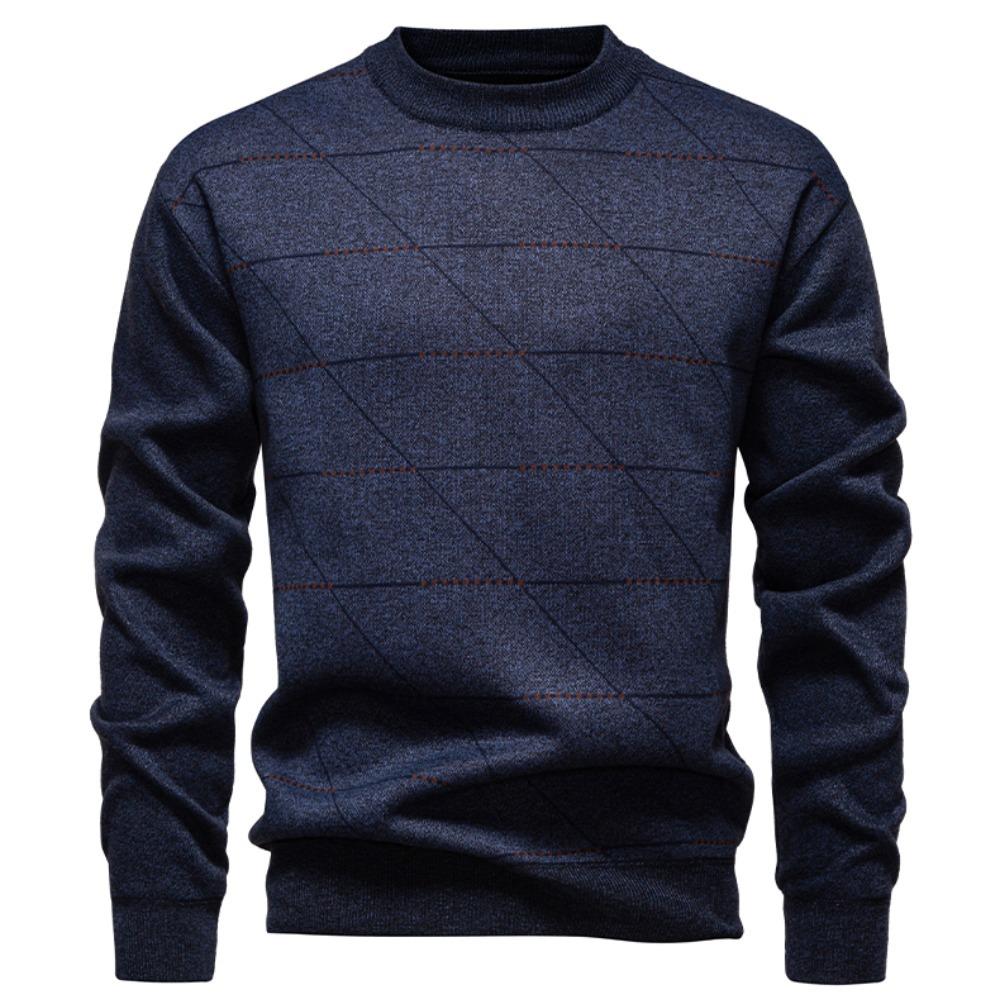 

Толстый Повседневный Теплый Вязаный Свитер с Круглым Вырезом для Мужчин на Осень и Зиму M темно серый