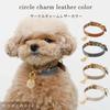 Charm Leather Dog Collar for Small Dogs and Medium Dogs Genuine Cow Leather Shrink Processing Lightweight Adjustable Size Leather for Walks and