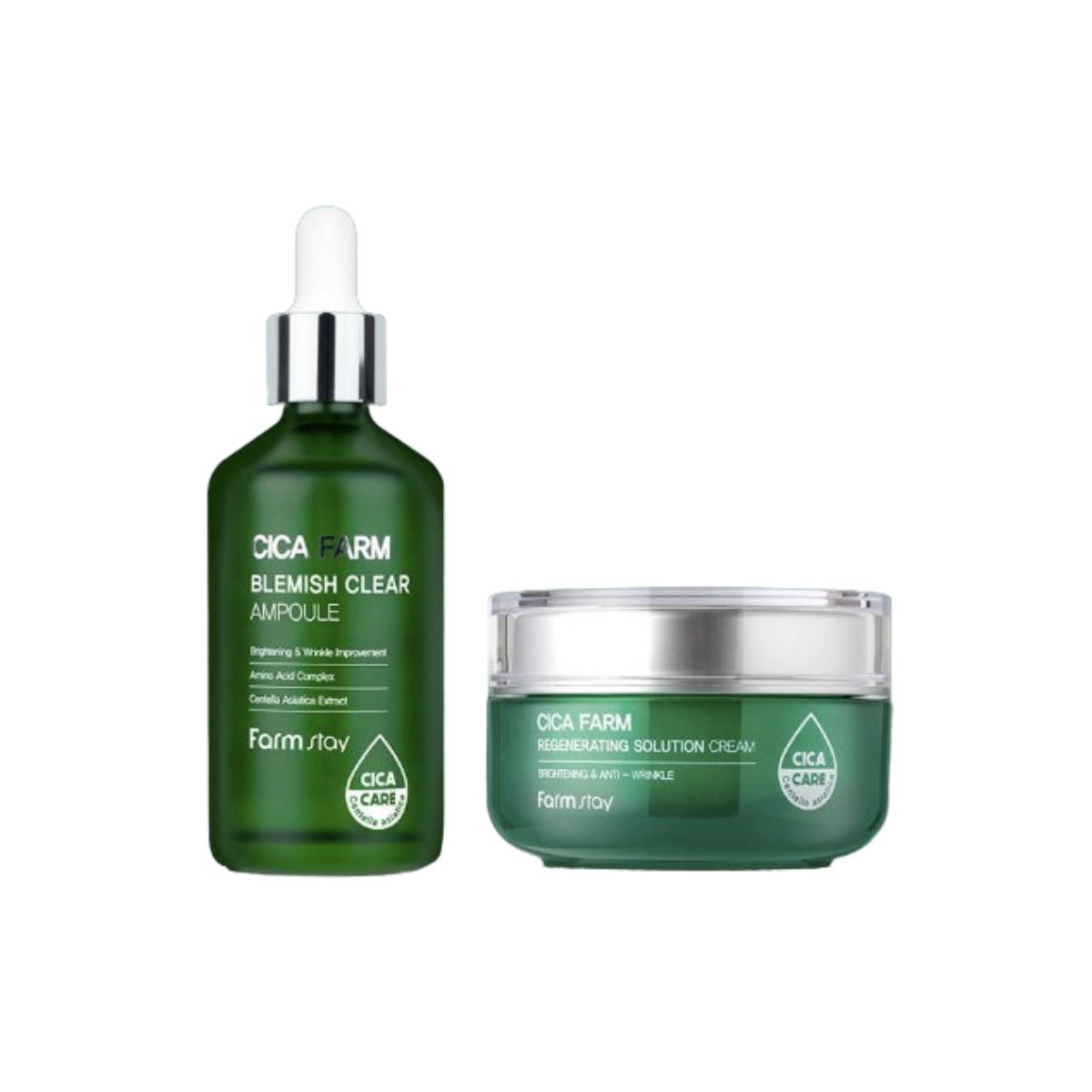 

Farmstay Відновлюючий крем Cica Farm 50 мл Cream 50ml + Blemish Clear Ampoule 100ml