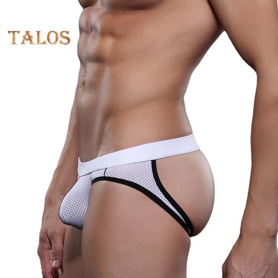 Pánská sexy tanga Nízký barevný design s blokovaným vzorem U konvexní vak Kalhotky Široký pas Pohodlný styl Domácí kalhotky na spaní