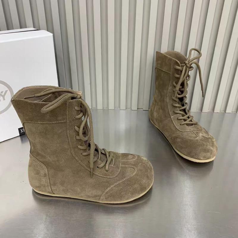 

Модные балетки Женские короткие ботинки Модная шнуровка Замшевая повседневная обувь 2025 Зимние кроссовки Дизайнер Новые тренды Ботильоны Уютные Zapatillas 35 хаки