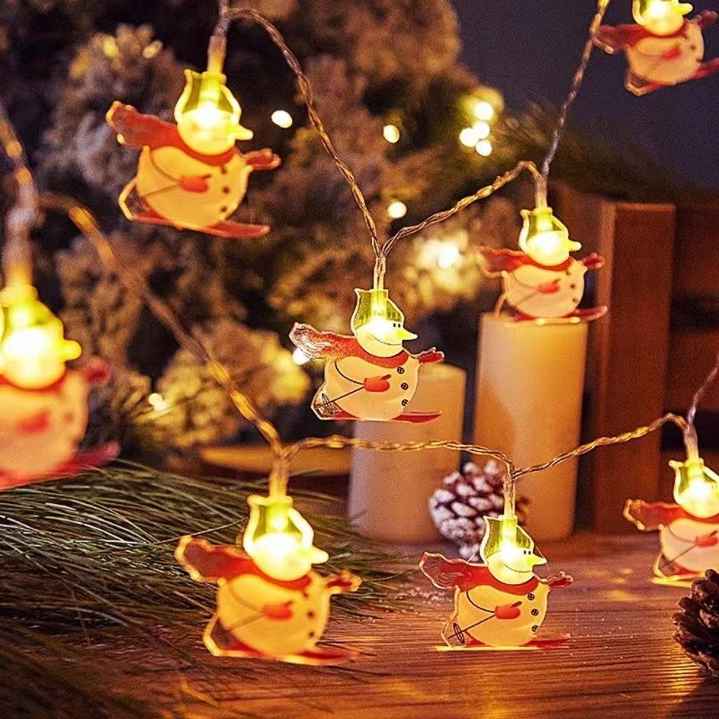 Christmas Lights String Santa Claus Snowman Battery-operated Garland LED Christmas Decorative Light Party New Year's Decor