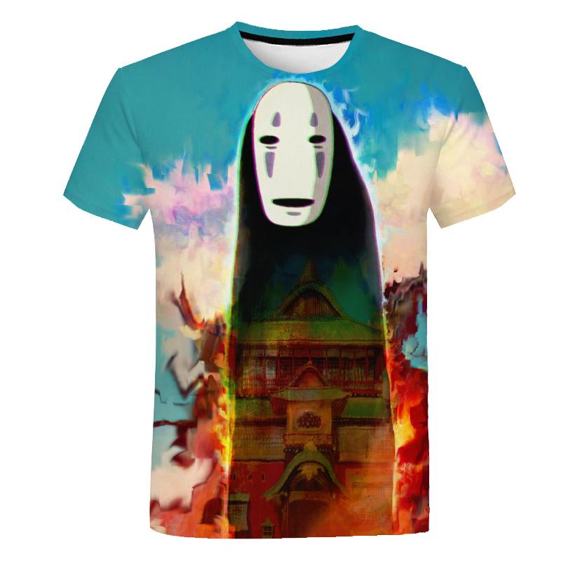 

Anime Studio Ghibli Spirited Away Дитяча футболка з 3D-друком Тоторо Харадзюку Сорочка з коротким рукавом Літня вулична повсякденна футболка 110