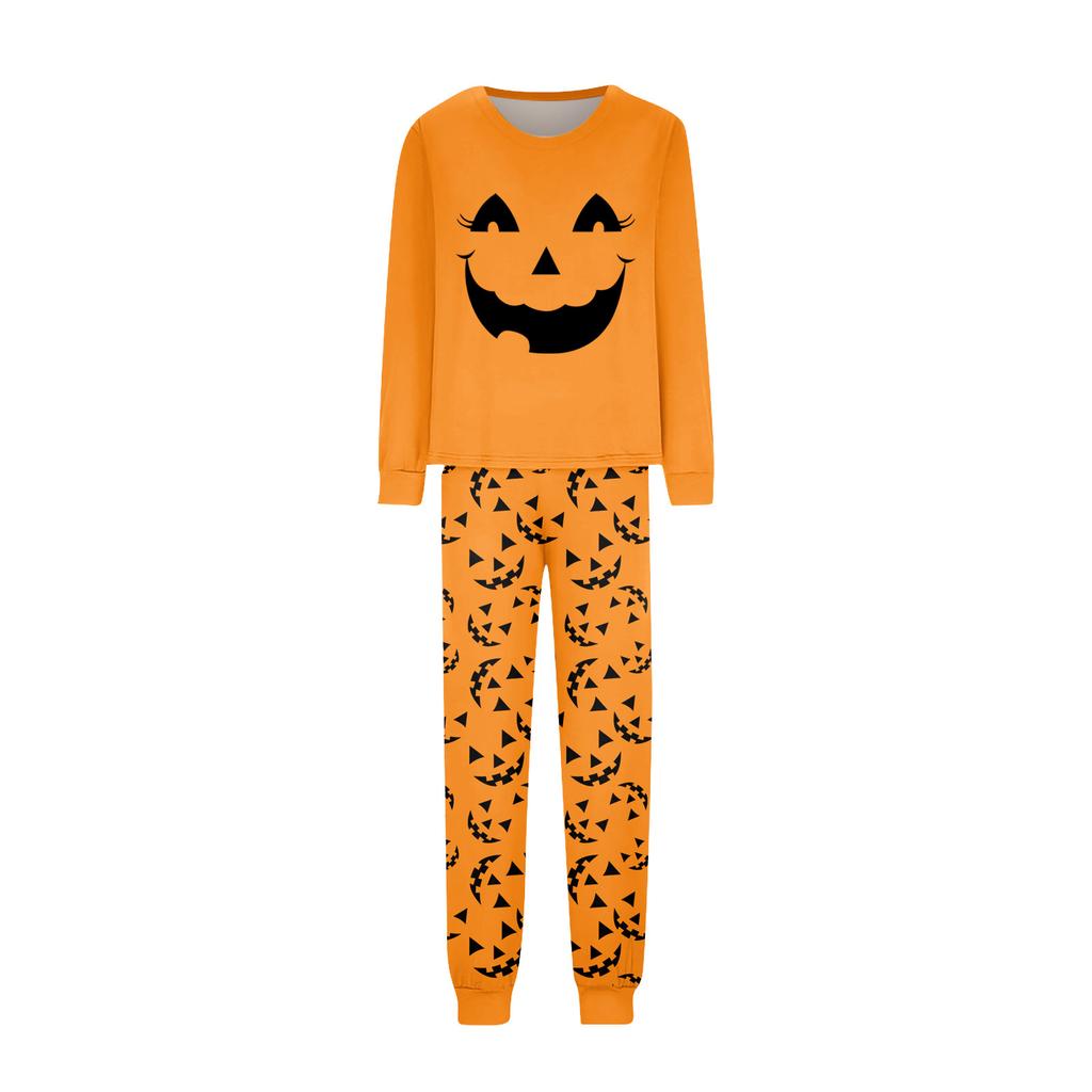 Print Cute Family Set Pajamas, Home Clothes, Family Set Long Sleeve Top Pants Set