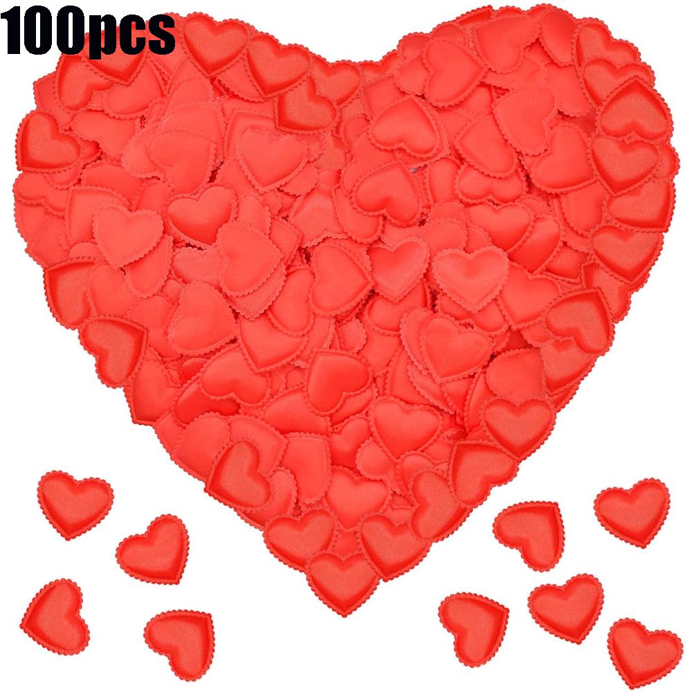 100/200Pcs Artificial Love Heart Petals Valentine's Day Wedding Party Confetti Petals Sponge Satin Fabric Table Bed Decorations