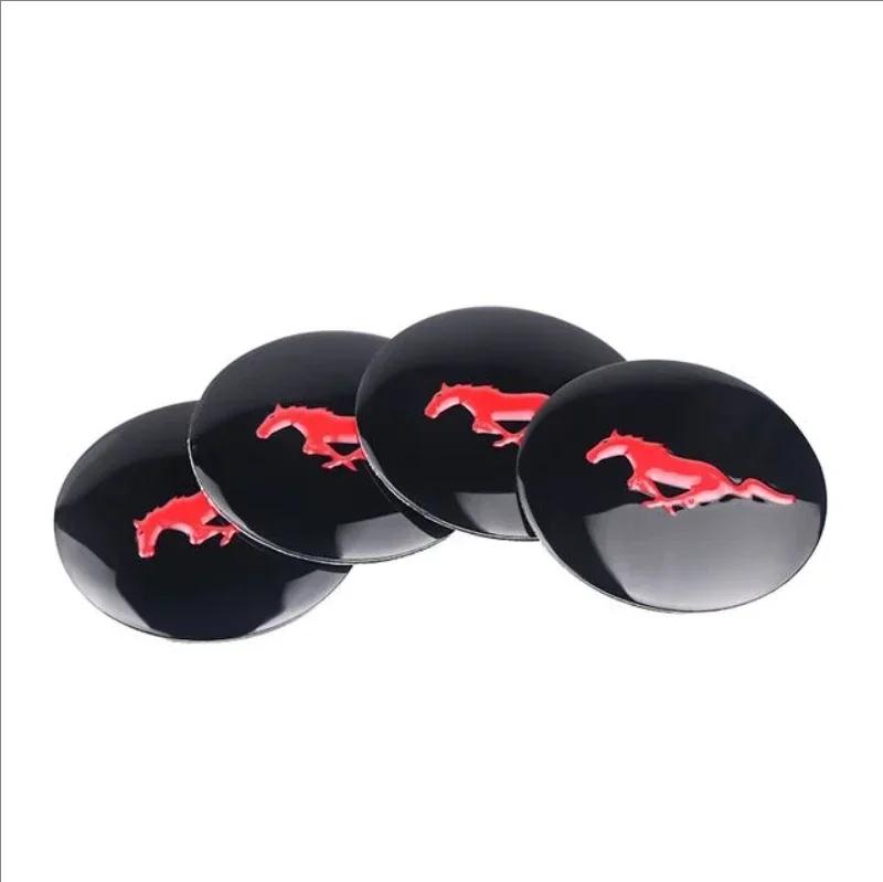 Autoaufkleber Ford 56MM 4 Stück Auto Radnabenkappen Emblem Abzeichen Aufkleber Dekoration für Ford ST Focus 2 3 Mondeo Kuga Fiesta MK7 Esco