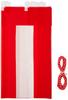 Itami Art Red and White Banner, 90cm (height) X 360cm (length) (2 Sections), Tetron Pongee, with Red and White Strings, KH003-02IN