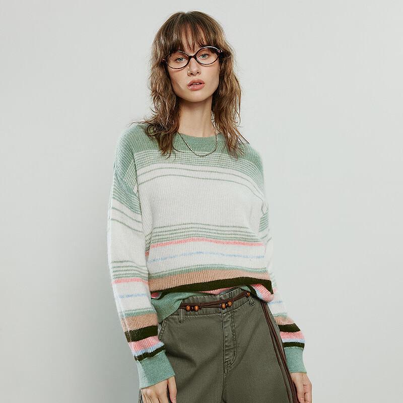 Women's Dopamine Colorful Striped Knitted Sweater