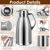2.3L Thermal Thermos Stainless Steel Double Wall Insulated Jug Insulated 24 H Vacuum Tea Jug for Coffee Milk Tea Beverage Juice