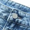 2025 High-Waisted Minimalist Denim A-Line Midi Skirt