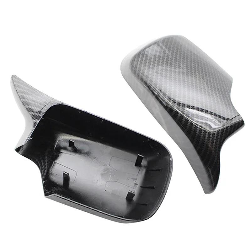 Rearview Mirror Cover Cap Carbon Fiber / Black For BMW E46 E39 4door 325i 330i 525i 530i 540i 1998 1999 2000 2001 2002-2005