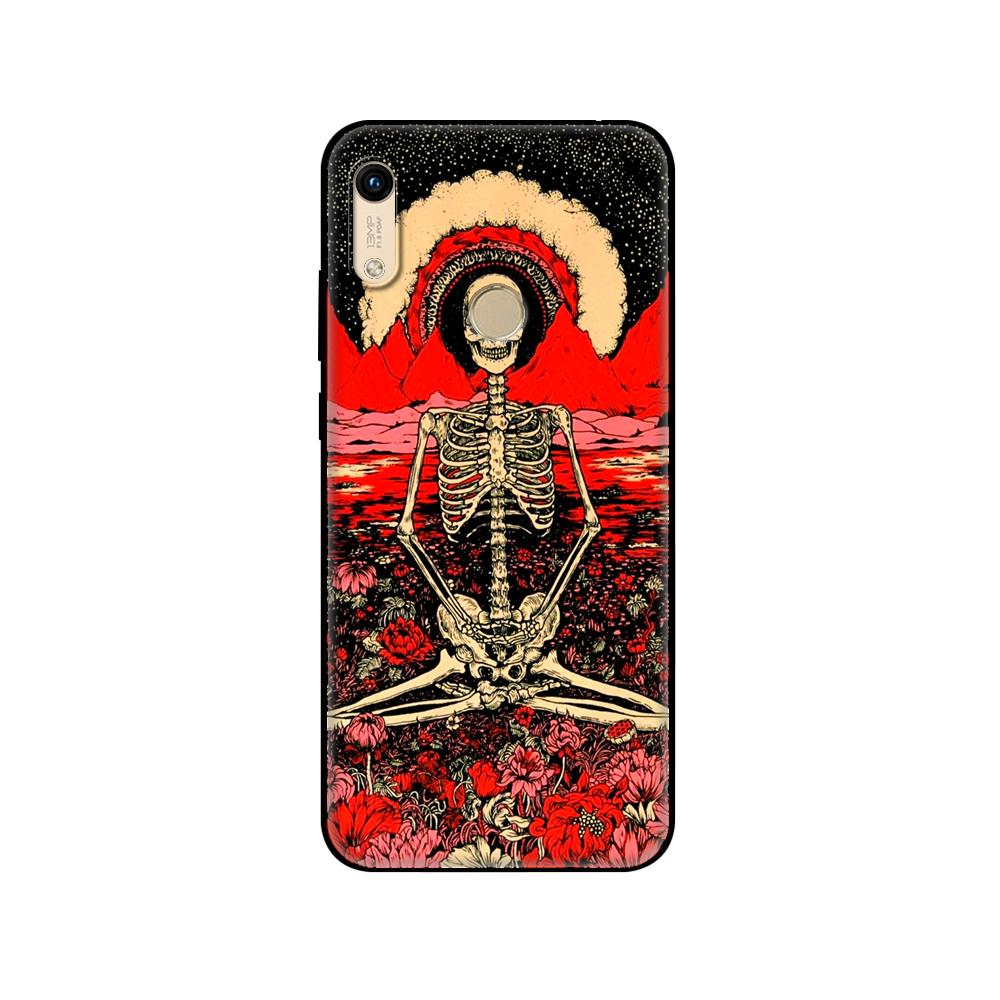 Black tpu Case For Huawei Honor 8a Prime 8s Prime 9 Lite honor 9A 9C 9X Premium 9x Pro 9S Case Cover Trippy Art aesthetic