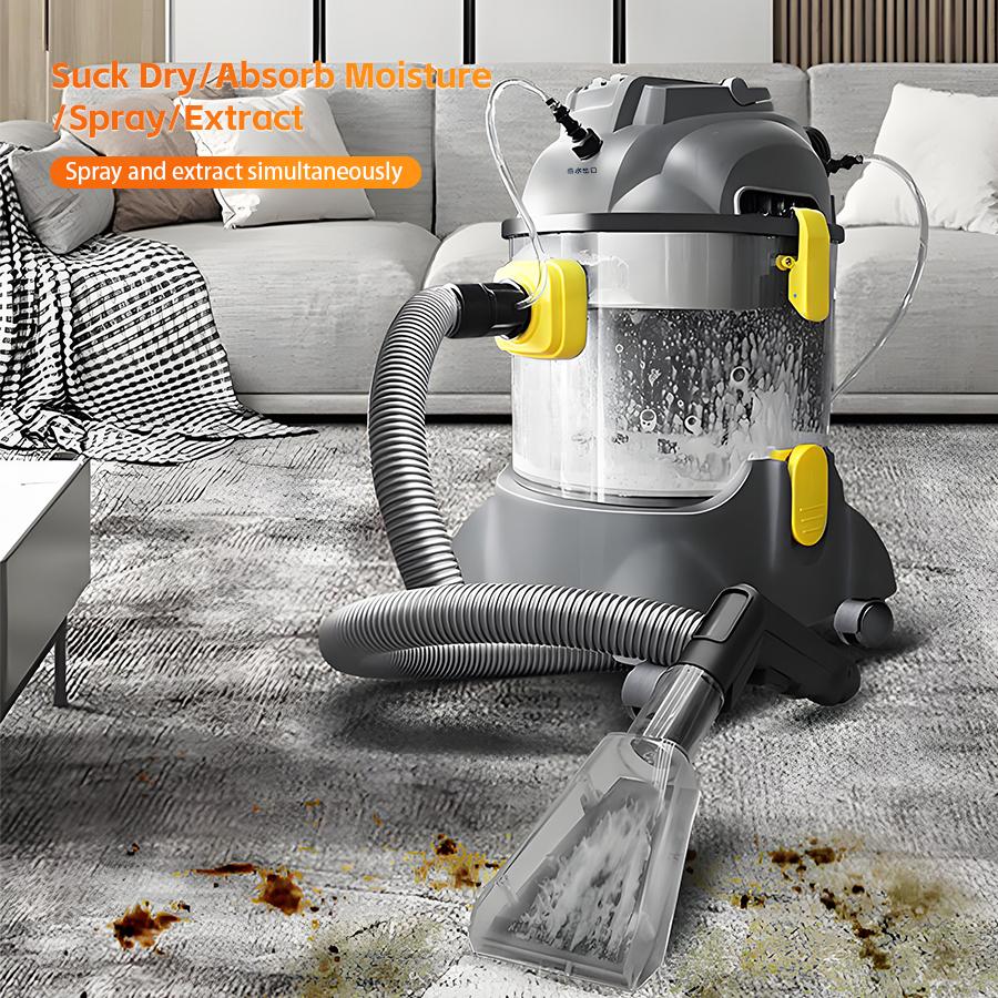 Spray and Vacuum Cleaner 3-in-1 Carpet Extractor Upholstery Cleaning Machine Wet and Dry Vacuum with Sprayer for Car Cleaning