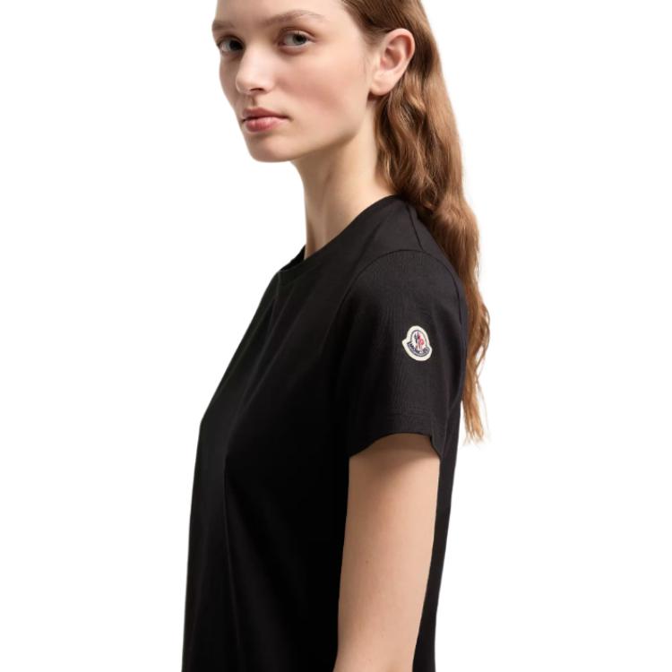 Moncler Logo Patch Cotton Jersey T-Shirt Women Tops L10938C73200V8058999