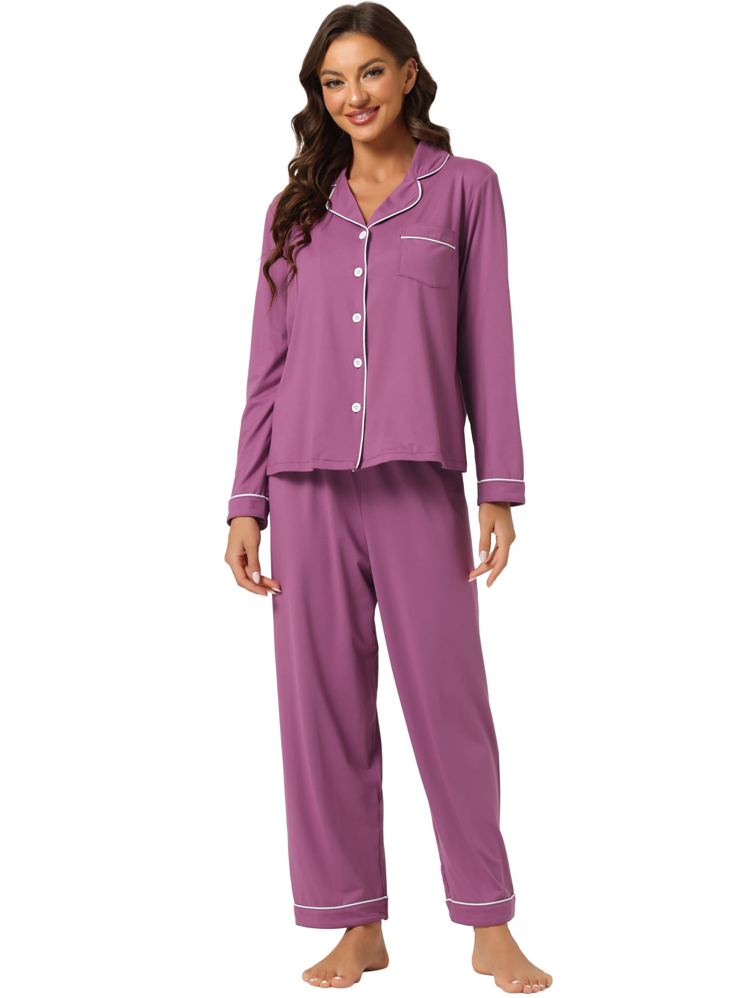 

Cheibear Sleepwear Loungewear Size L Women s Set, Purple, фиолетовый