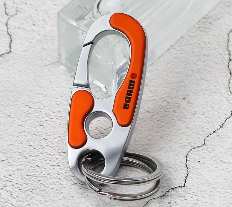 [LeChengMM] Key Chain, Zinc Alloy, Stainless Steel Key Chain, Double Ring Design, Easy To Remove, Blue 2