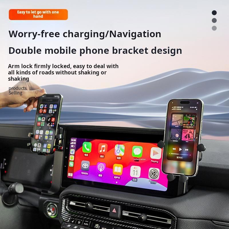 For Toyota Prado LC250 LHD 2025 2025 Car Phone Holder Mount With Storage Box Navigation Screen Fixed Mobile Phone Stand Holder