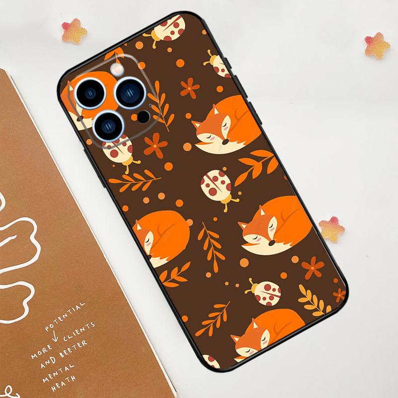Autumn Leaves Fall Fox Phone Case For iPhone 17 Pro Max 11 14 15 16 Pro Max 12 13 mini 16 Plus 16e 17 Air Funda