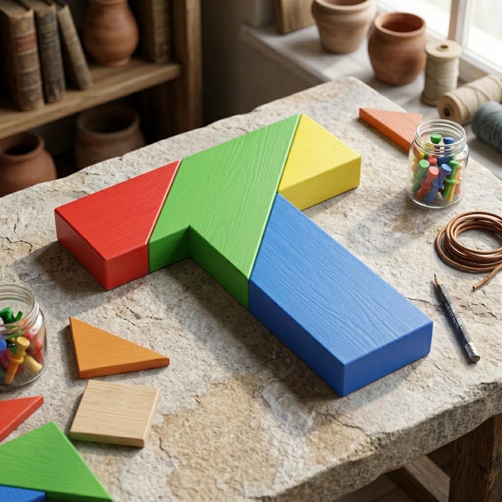 Wooden-T Puzzle Brain Teaser Game For Adults And Students Durable Natural Woods Material