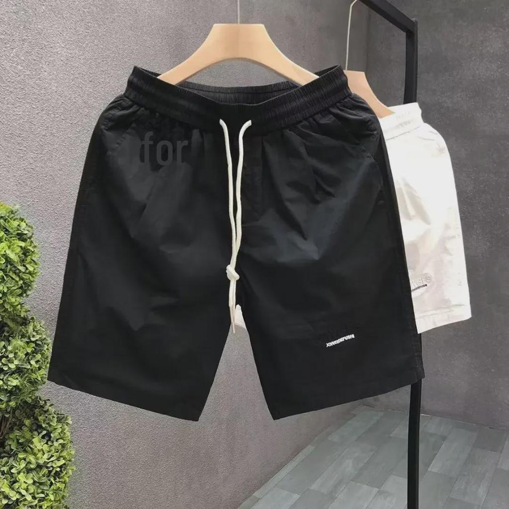 Men's Breathable Washed Cotton Summer Shorts - Loose, Straight, Versatile for Beach