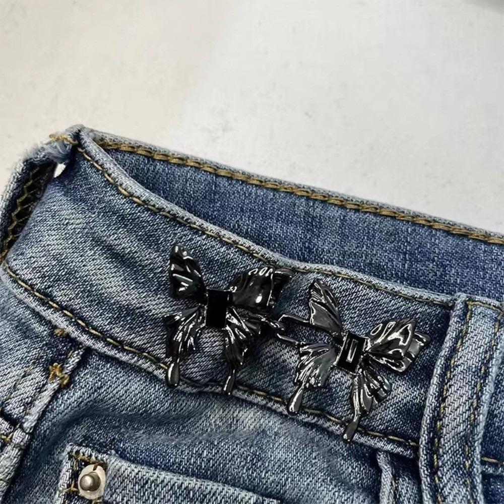 Five Pointed Star Jeans Buttons Adjustable Butterfly Pants Pins Waist Tightening Tool Fixed Brooches Dress Decoration