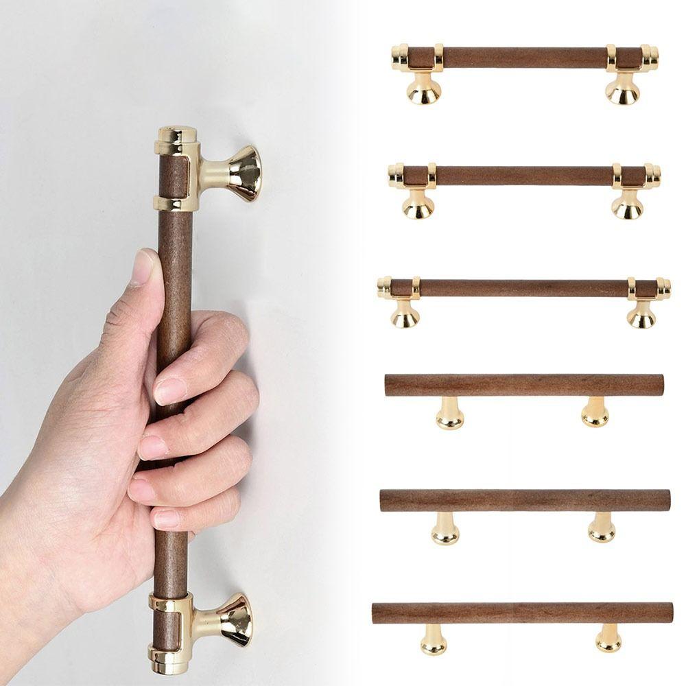 ידיות דלתות עץ מודרניות ידיות לארונות מטבח כפתורי מגירות מלאים ידית רהיט אופנתית חומרי פרזול לרהיטים