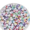 100 Stück bunte Totenkopf-Form Perlen Acryl Abstandshalter Lose Perlen für Armband Halskette DIY Schmuckherstellung Zubehör Großhandel