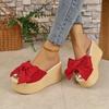 Fashion Aphixta Red Summer 9cm Wedge Heels Slippers Women Big Butterfly Mulers 4cm Platform Sandals Clog Shoe Slides Plus Size 43