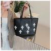 Bolsa Tote Cruz Chrome Hearts: Grande Capacidade, Estilo Celebridade da Internet, Bolsa Transversal Luxuosa e de Ombro para o Dia a Dia para Mulheres.
