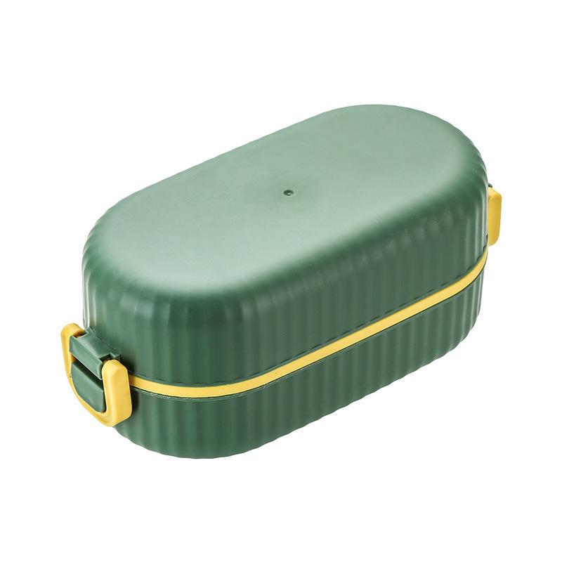 Plastic Lunch Box, Wheat Straw Sealed Lunch Box, Student and Office Worker Preservation Microwaveable Lunch Box